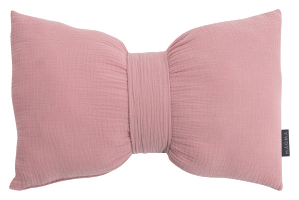 Kissen SCHLEIFE OLINE rose in rose aus Baumwolle