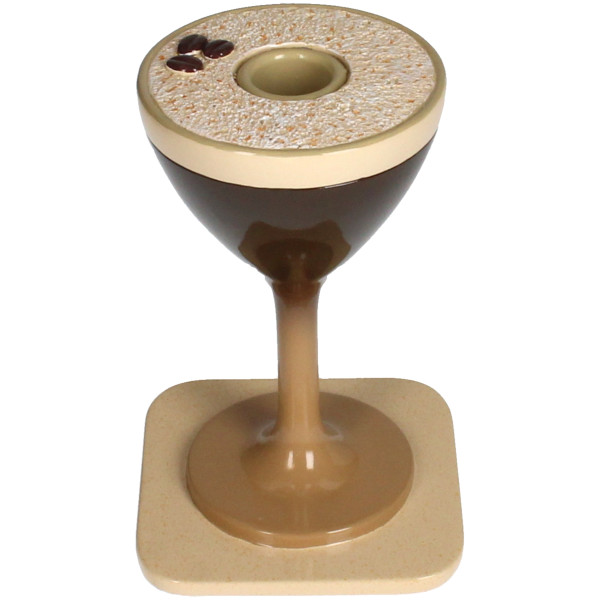 Kerzenhalter ESPRESSO MARTINI in braun aus Polyresin