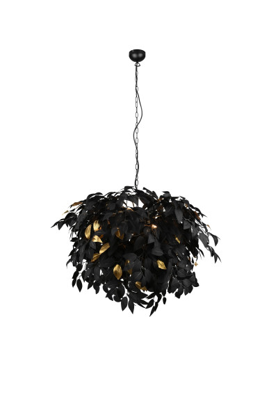 Kronleuchter LEAVY in schwarz aus Materialmix