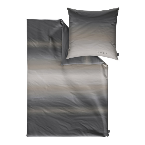 Bettwäsche BUGATTI Satin in grau aus Baumwolle