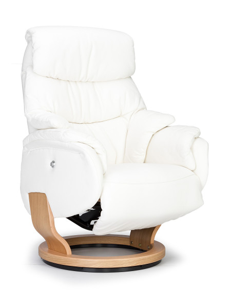 Relaxsessel 5372 in weiß aus Leder
