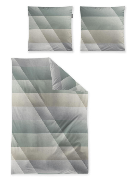 Bettwäsche SKY Satin in Salbei aus Baumwolle