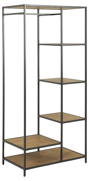 Garderobenständer SEAFORD in schwarz aus Materialmix