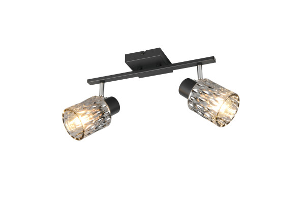 Wandspot JACK 2-flammig in schwarz aus Metall
