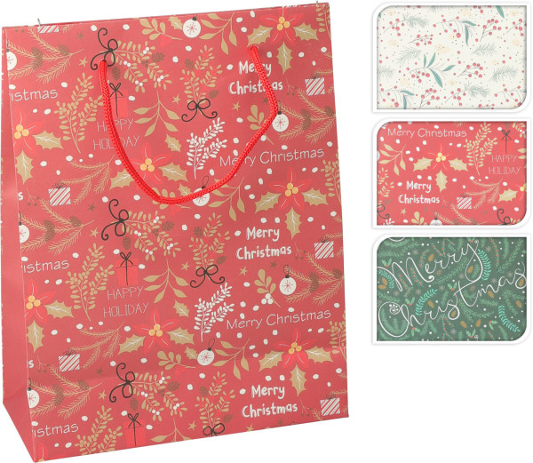 Geschenktasche X-MAS in mehrfarbig aus Papier
