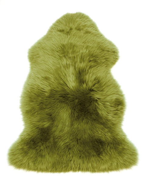 Lammfell moosgrün in moosgrün aus Schurwolle