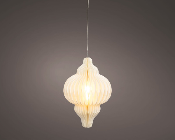 Papierleuchte LED in weiß aus Papier