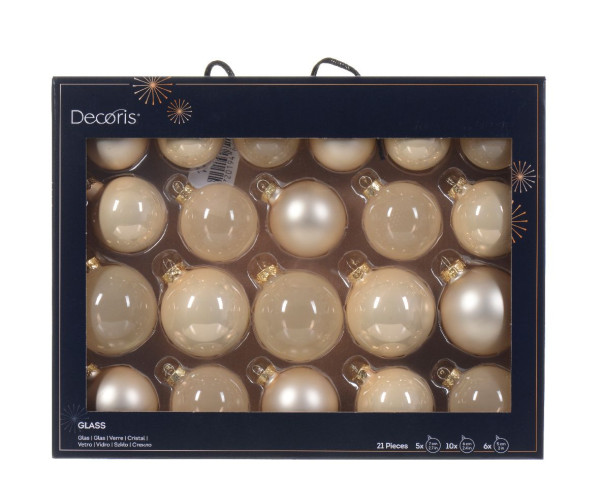 Weihnachtskugel-Box MIDI PERLE in Perlmutt aus Glas