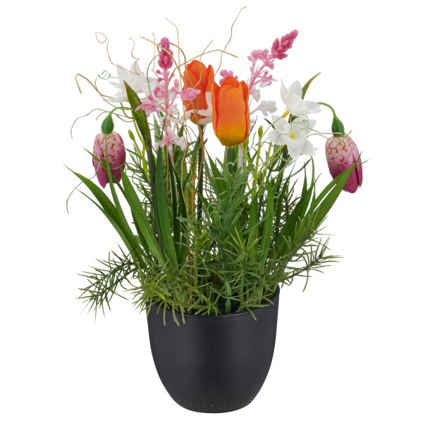 Kunstblume Frühlingsmix in bunt aus Kunststoff