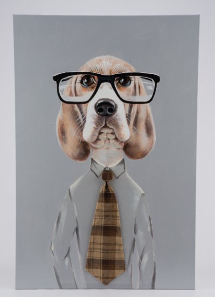 Canvasbild Hund in mehrfarbig aus Kunststoff