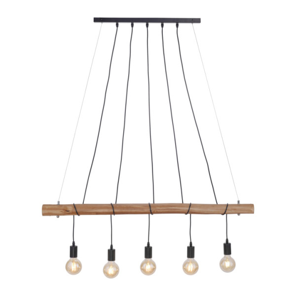 Pendelleuchte DAMIAN in schwarz aus Holz