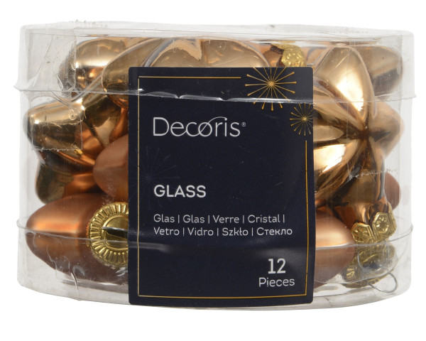 Weihnachtskugel-Box Sterne BRANDY in kupferfarben aus Glas