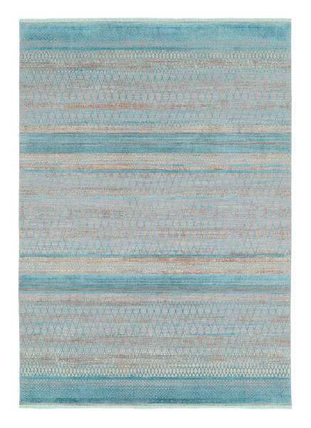 Teppich LOTUS MAILA in türkis aus Mischgewebe