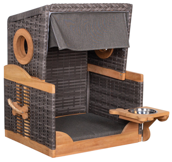 Hundestrandkorb KNOCHENFINDER in braun