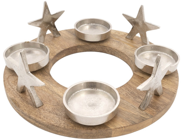 Adventskranz STAR in mehrfarbig aus Materialmix