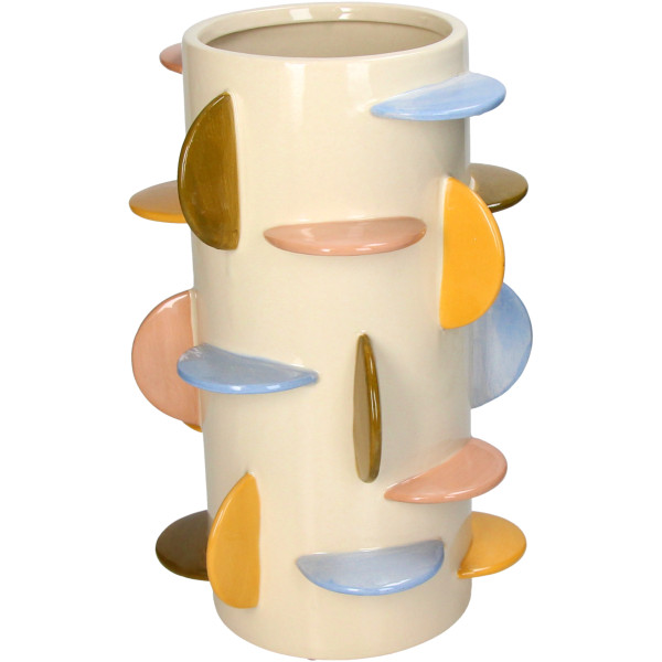 Vase DISKS in mehrfarbig aus Steingut