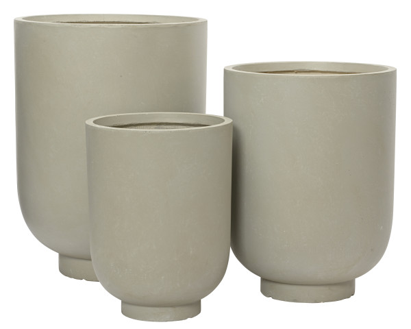 Übertopf STELLA in beige aus Fiberglas