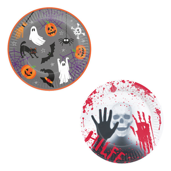 Pappteller-Set HALLOWEEN GHOST in mehrfarbig aus Pappe