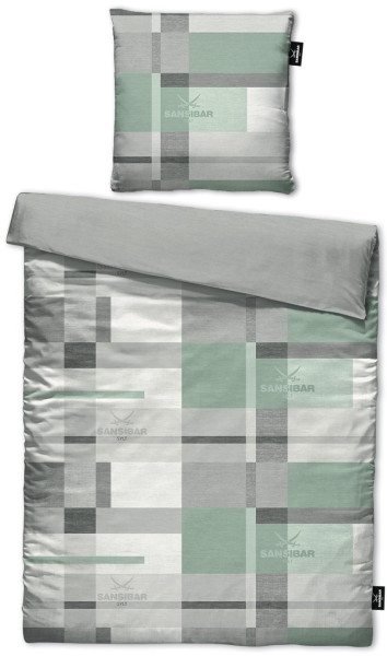 Bettwäsche SANSIBAR Satin in jade aus Baumwolle