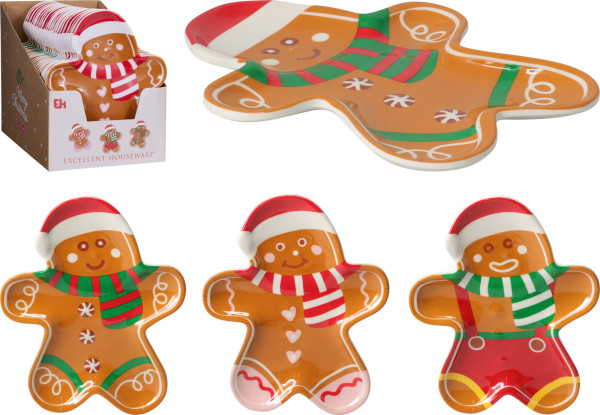 Dekoteller LEBKUCHENMANN in mehrfarbig aus Melamin