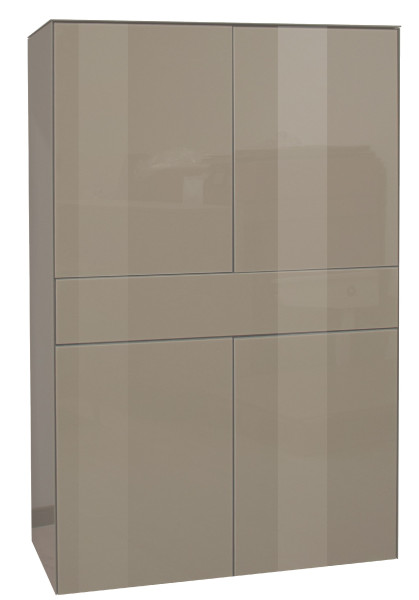 Highboard MACKENZIE in kaschmir aus Glas