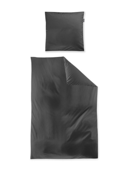 Bettwäsche PARIS Mako-Satin in anthrazit aus Baumwolle