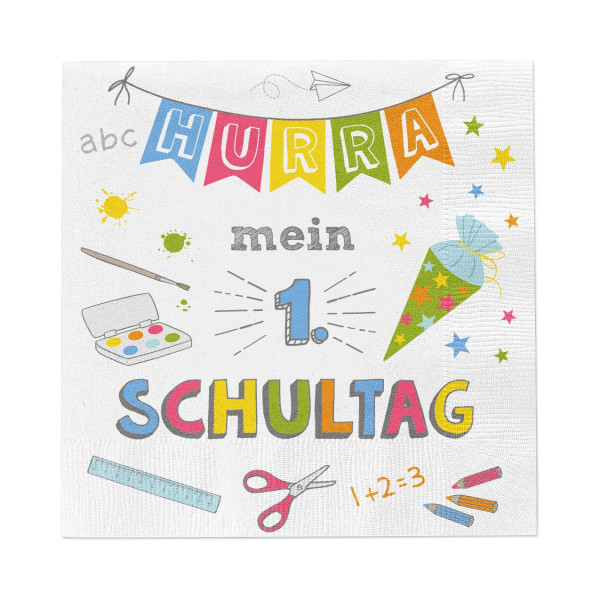 Servietten HURRA SCHULE in mehrfarbig aus Papier
