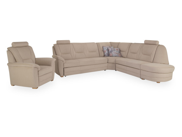 Polsterecke SYSTEMPOLSTER PIERRE in beige aus Stoff