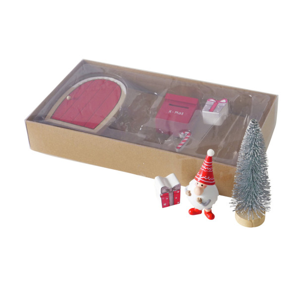 Weihnachtswichtel-Set FIETE in mehrfarbig aus Materialmix