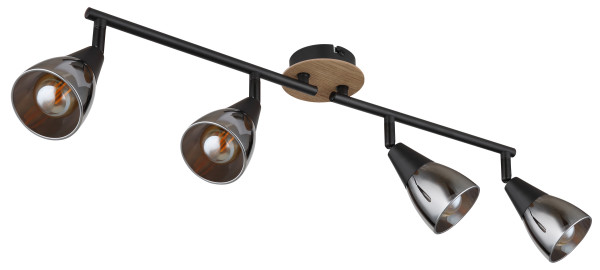 Wand-/Deckenspot MUBBY in schwarz aus Metall