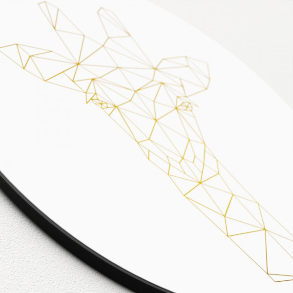 Glasbild GOLD-POLYGON GIRAFFE