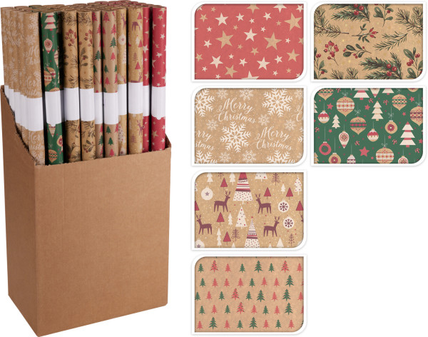 Geschenkpapier X-MAS in mehrfarbig aus Papier