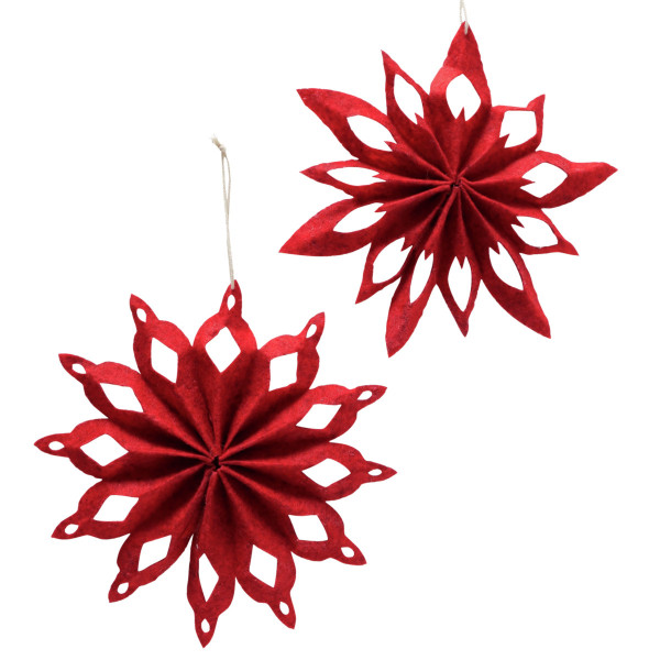 Dekohänger KASSIO in rot aus Materialmix