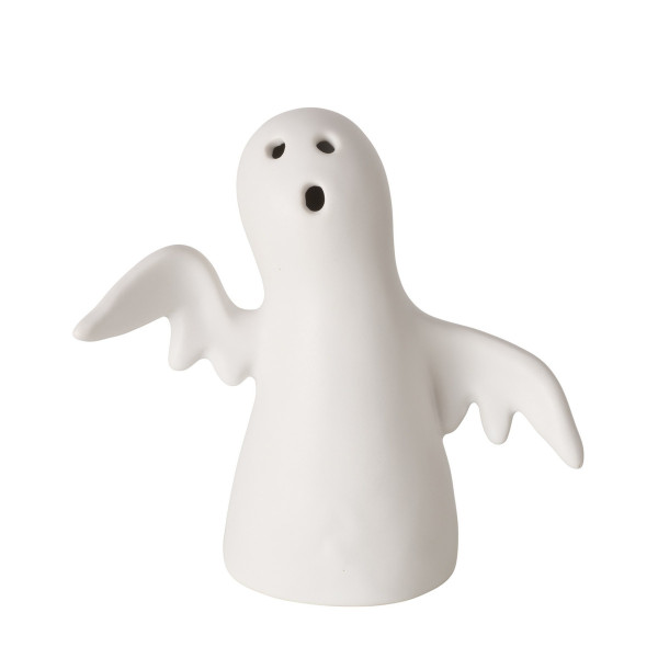 Dekofigur LED GHOSTIE in weiß aus Porzellan