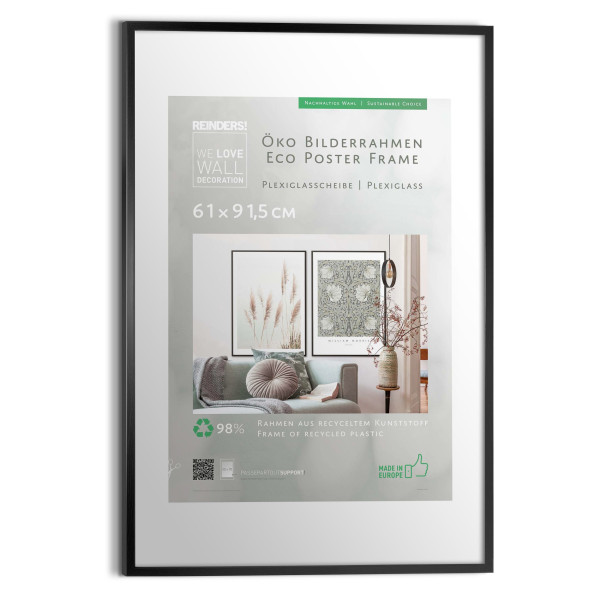 Bilderrahmen ECO schwarz in schwarz aus Kunststoff