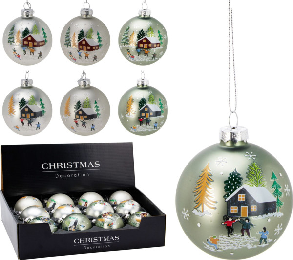 Weihnachtskugel in mehrfarbig aus Glas