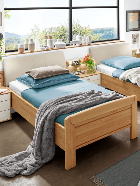 Komfortbett MONDO MENTANO in Natureiche aus Teilmassiv