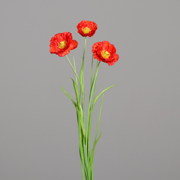 Kunstblume MOHN in rot aus Kunststoff