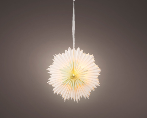 Papierstern LED STAR in weiß aus Papier