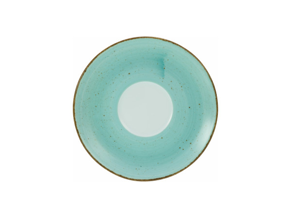 Cappuccinountertasse VINTAGE in aqua aus Porzellan
