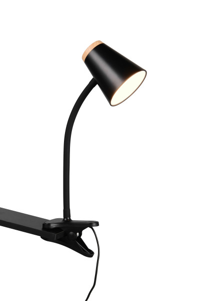 Klemmleuchte LED PONGO in schwarz aus Kunststoff