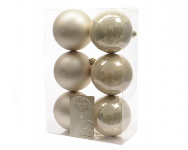 Weihnachtskugel-Set PAIRS in beige aus Kunststoff