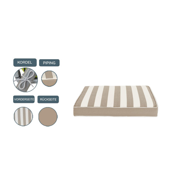 Gartenauflage Sitzkissen in taupe aus Kunststoff