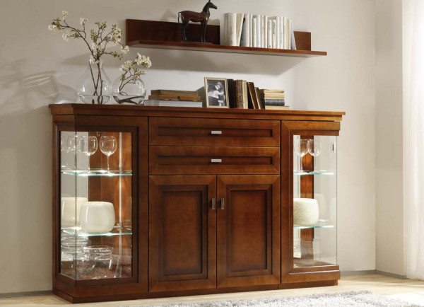 Highboard KENT in cognac aus Furniert