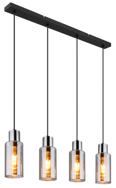 Hängeleuchte LIDARIA in schwarz aus Materialmix