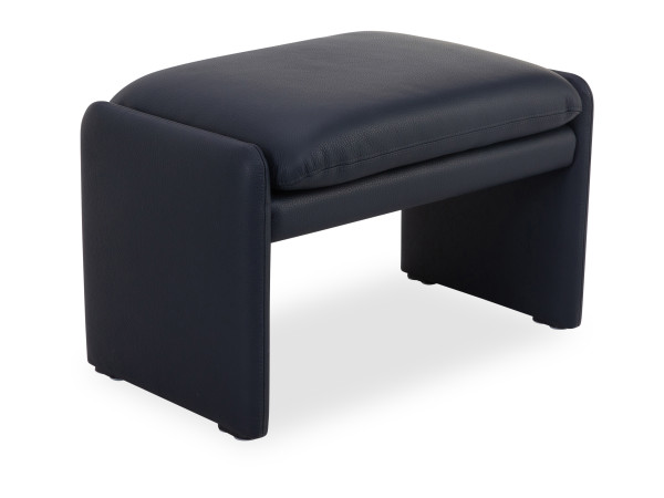 Hocker Avignon in blau aus Leder