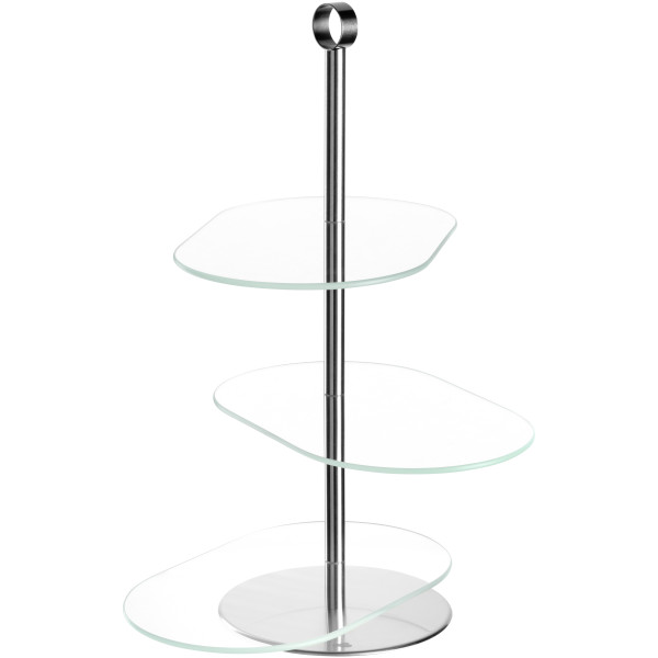 Etagere CENA in silberfarben aus Glas