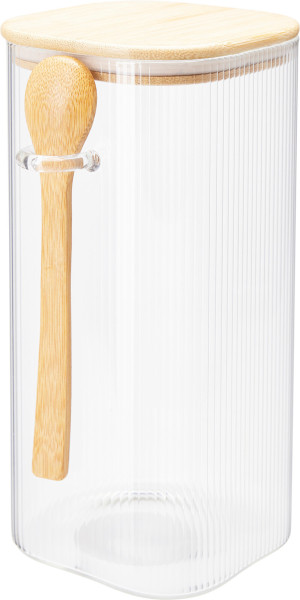 Vorratsdose BAMBOO in klar aus Glas
