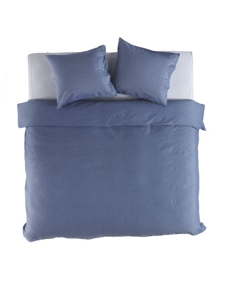 Bettwäsche OSTIA in blau aus Baumwolle