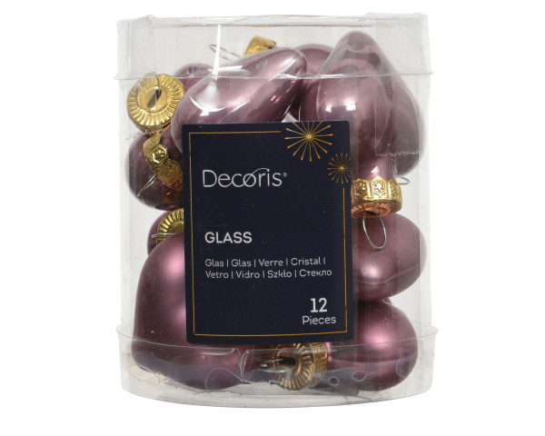 Weihnachtskugel-Box Herzen VINTAGEROSA in rose aus Glas